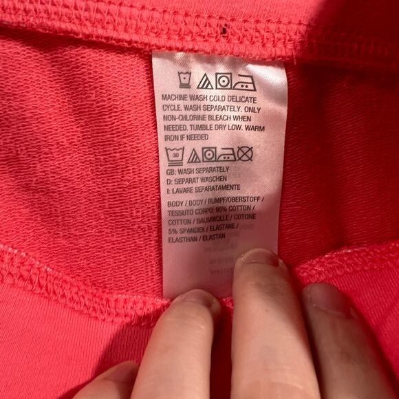 Sport Savvy Petite French Terry Straight Leg Ankle Pant Coral, Petite 5X - Picture 8 of 8